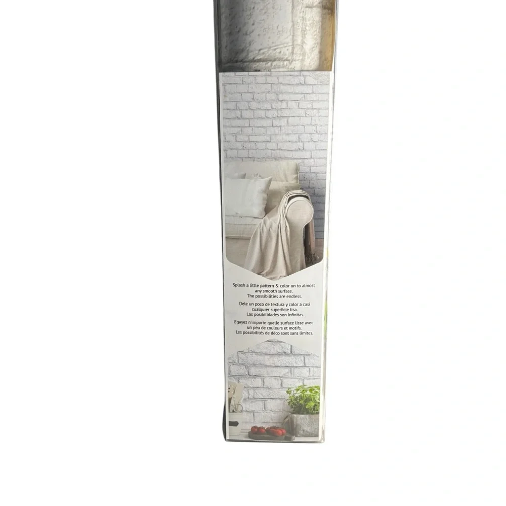RM RoomMates Peel & Stick Wallpaper- White Gray Brick Wall- 1 Roll- Removable &